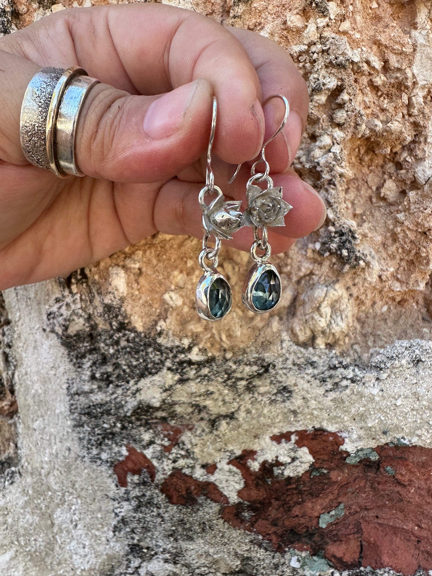 Succulent Blue Topaz Earrings