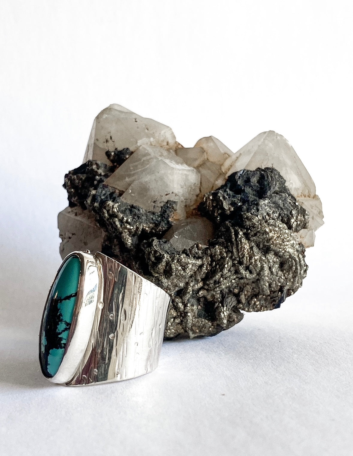 Wide Band Turquoise Ring