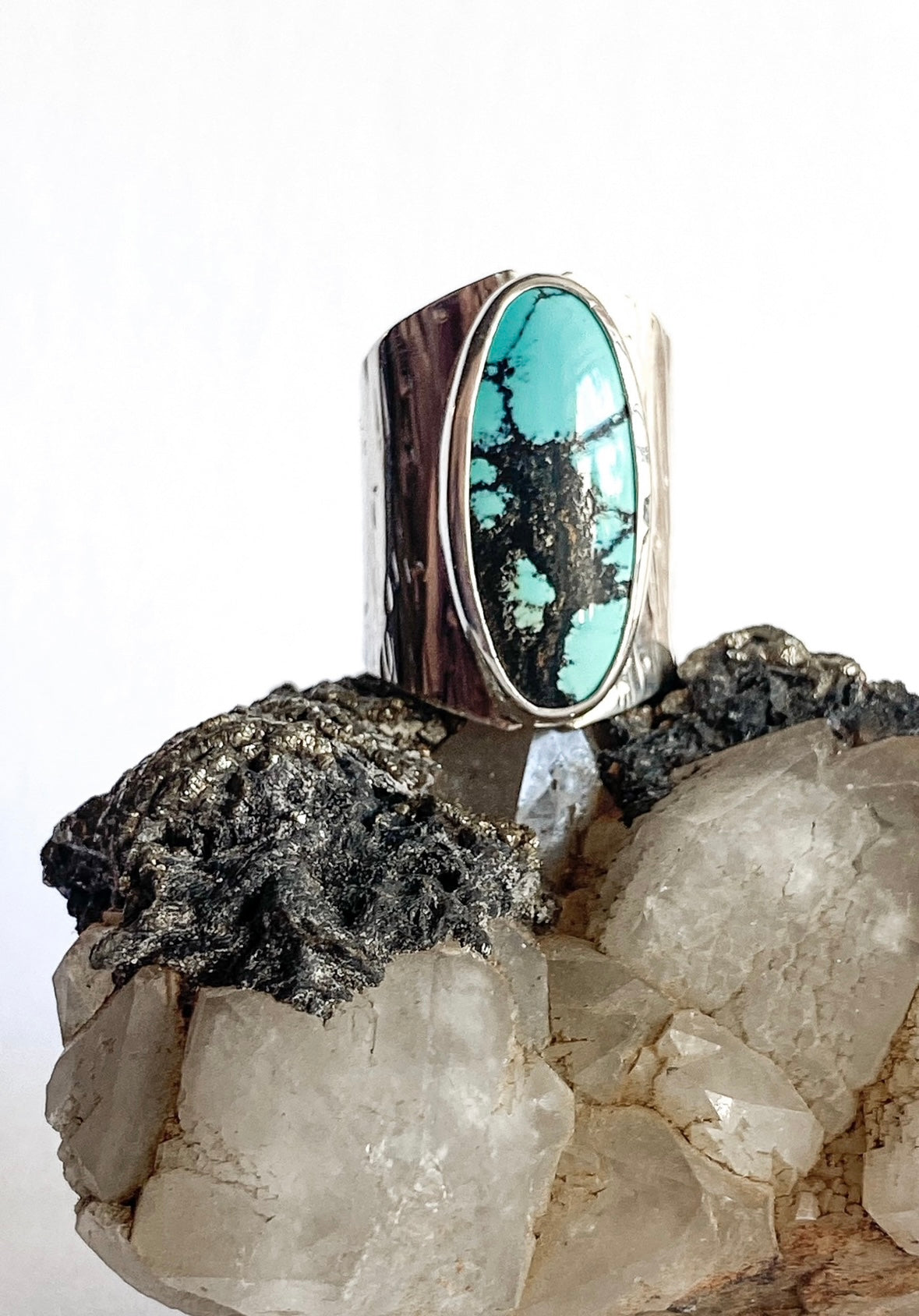 Wide Band Turquoise Ring