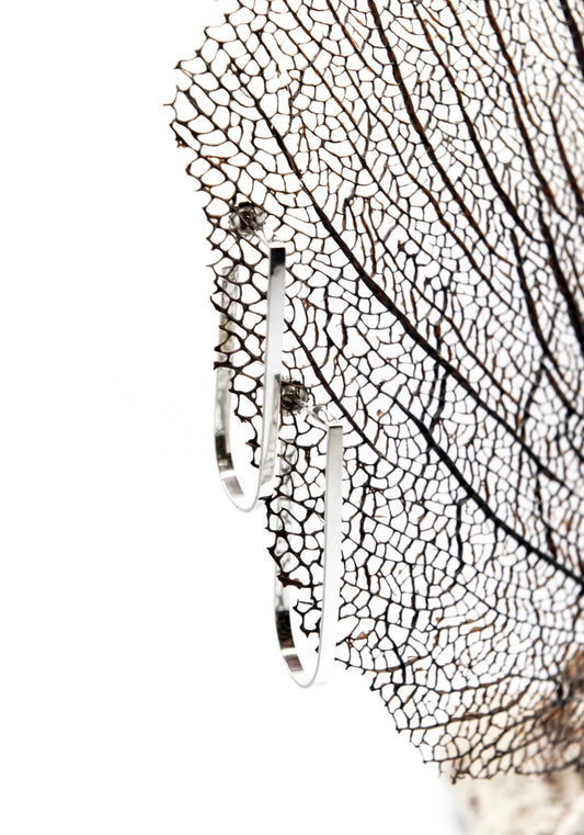 Long Oval Post Earrings