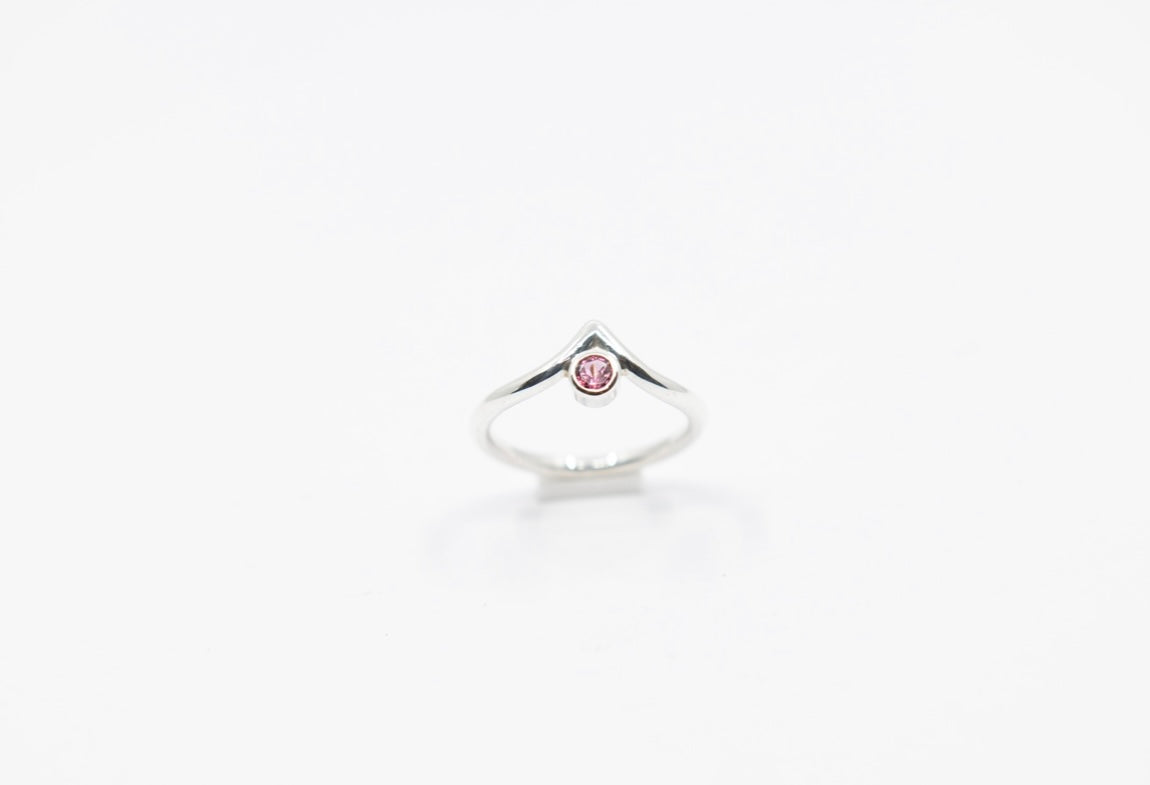 Pink Tourmaline Chevron Ring