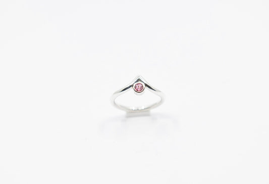 Pink Tourmaline Chevron Ring