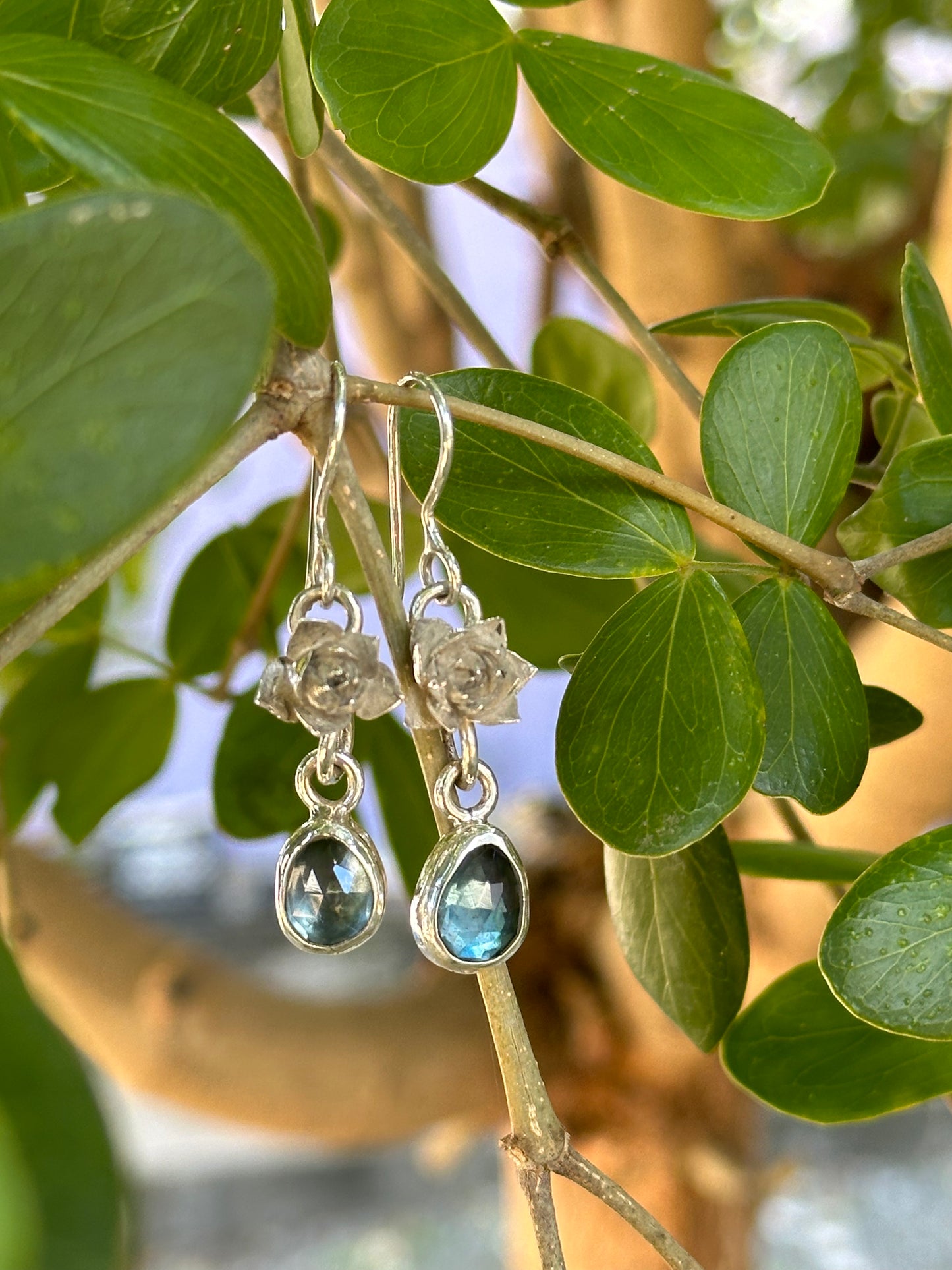 Succulent Blue Topaz Earrings